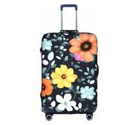 WXXWXD Beautiful colourful flowers Printed luggage cover, double stitching all around, high elastic material, suitable for travel and business trip