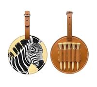 WXXWXD Black and white zebra Printed Golf Tee Storage Bag - Portable Storage, Easily Organize Tees