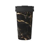 WXXWXD Black Gold Marble Large Capacity Portable Coffee Cup - 12 Hours Of Heat Preservation And Cold Preservation, Suitable For Cars, Offices, Etc.
