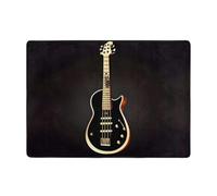 WXXWXD Black Guitar Printed Floor Mat 80x58 Inch, Bedroom Bedside Blanket - Study Room Decorative Mat