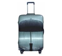 WXXWXD Black umbrella in the rain Printed luggage cover, double stitching all around, high elastic material, suitable for travel and business trip