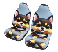 WXXWXD Card Love Fancy Puppy Printed car seat Protectors - 2-Piece Set, Suitable for Trucks, Vans, Cars, etc. Easy to Install