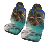 WXXWXD Caribbean Islands Printed car seat Protectors - 2-Piece Set, Suitable for Trucks, Vans, Cars, etc. Easy to Install