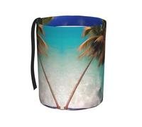 WXXWXD Caribbean Islands Printed Hanging car Trash can-Suitable for All Types of Cars, Keep The car Clean.