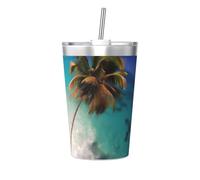 WXXWXD Caribbean Islands Printed Thermos Cup Ultralight Portable Travel Thermos Bottle