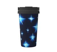 WXXWXD Cartoon Blue Star Large Capacity Portable Coffee Cup - 12 Hours Of Heat Preservation And Cold Preservation, Suitable For Cars, Offices, Etc.