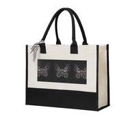 WXXWXD Cartoon cute bunny Canvas Gift Shopping Bag Small beach bag suitable for shopping and weddings, Science Butterfly, One Size