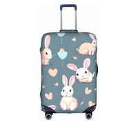 WXXWXD Cartoon cute bunny Printed luggage cover, double stitching all around, high elastic material, suitable for travel and business trip