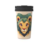 WXXWXD Cartoon Lion Large Capacity Portable Coffee Cup - 12 Hours Of Heat Preservation And Cold Preservation, Suitable For Cars, Offices, Etc.