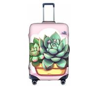 WXXWXD Cartoon Succulents Printed luggage cover, double stitching all around, high elastic material, suitable for travel and business trip