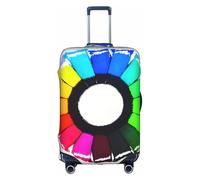WXXWXD Colored crayon circles Printed luggage cover, double stitching all around, high elastic material, suitable for travel and business trip