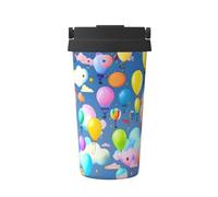 WXXWXD Colorful Balloons Large Capacity Portable Coffee Cup - 12 Hours Of Heat Preservation And Cold Preservation, Suitable For Cars, Offices, Etc.