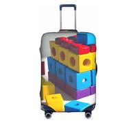 WXXWXD Colorful Building Blocks Printed luggage cover, double stitching all around, high elastic material, suitable for travel and business trip