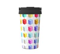 WXXWXD Colorful Cubes Large Capacity Portable Coffee Cup - 12 Hours Of Heat Preservation And Cold Preservation, Suitable For Cars, Offices, Etc.