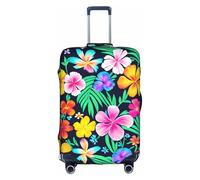 WXXWXD Colorful flowers Printed luggage cover, double stitching all around, high elastic material, suitable for travel and business trip