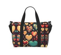 WXXWXD Colorful hearts Printed women's crossbody handbag, suitable for work commuting/fitness/travel, fashionable and versatile shoulder bag