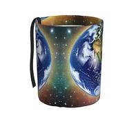 WXXWXD Cosmic Earth Printed Hanging car Trash can-Suitable for All Types of Cars, Keep The car Clean.