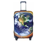 WXXWXD Cosmic Earth Printed luggage cover, double stitching all around, high elastic material, suitable for travel and business trip
