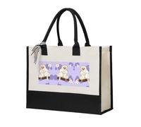 WXXWXD Cute golden monkey Canvas Gift Shopping Bag Small beach bag suitable for shopping and weddings