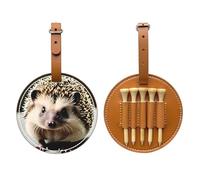 WXXWXD Cute hedgehog Printed Golf Tee Storage Bag - Portable Storage, Easily Organize Tees