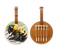 WXXWXD Cute little bee Printed Golf Tee Storage Bag - Portable Storage, Easily Organize Tees