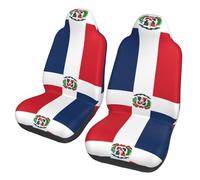 WXXWXD Dominican Republic Printed car seat Protectors - 2-Piece Set, Suitable for Trucks, Vans, Cars, etc. Easy to Install