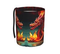 WXXWXD Dragon King in Fire Printed Hanging car Trash can-Suitable for All Types of Cars, Keep The car Clean.