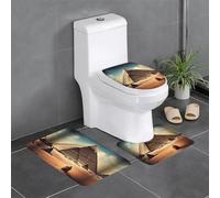WXXWXD Dreaming of The Pyramids of Khufu Printed Bathroom Rug Set (3 Pieces) for Bathtub/Kitchen/Doorway, Suitable for Indoor and Outdoor use