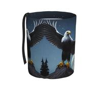 WXXWXD Eagle Under The Stars Printed Hanging car Trash can-Suitable for All Types of Cars, Keep The car Clean.