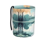 WXXWXD Fallen Leaves on a Tranquil Lake Printed Hanging car Trash can-Suitable for All Types of Cars, Keep The car Clean.
