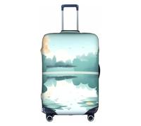 WXXWXD Fallen leaves on a tranquil lake Printed luggage cover, double stitching all around, high elastic material, suitable for travel and business trip