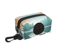 WXXWXD Fallen leaves on a tranquil lake Printed pet travel waste bag storage bag, soft, durable and lightweight, suitable for dog walking, hiking and running.