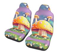 WXXWXD Fantasy Dream Mushroom Printed car seat Protectors - 2-Piece Set, Suitable for Trucks, Vans, Cars, etc. Easy to Install