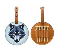 WXXWXD Fierce wolf head Printed Golf Tee Storage Bag - Portable Storage, Easily Organize Tees
