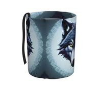 WXXWXD Fierce Wolf Head Printed Hanging car Trash can-Suitable for All Types of Cars, Keep The car Clean.