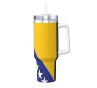 WXXWXD Flag of Bosnia and Herzegovina Pattern ice cup 40 oz - warm and cool, suitable for home, office and outdoor use
