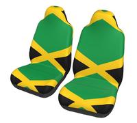 WXXWXD Flag of Jamaica Printed car seat Protectors - 2-Piece Set, Suitable for Trucks, Vans, Cars, etc. Easy to Install