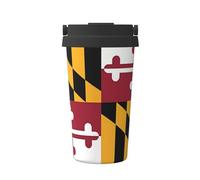 WXXWXD Flag Of Maryland Large Capacity Portable Coffee Cup - 12 Hours Of Heat Preservation And Cold Preservation, Suitable For Cars, Offices, Etc.