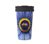 WXXWXD Flower Heart Bee Large Capacity Portable Coffee Cup - 12 Hours Of Heat Preservation And Cold Preservation, Suitable For Cars, Offices, Etc.