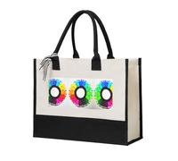 WXXWXD Future Robot Canvas Gift Shopping Bag Small beach bag suitable for shopping and weddings, Colored Crayon Circles, One Size