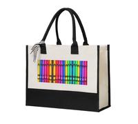 WXXWXD Future Robot Canvas Gift Shopping Bag Small beach bag suitable for shopping and weddings, Colored Crayons, One Size