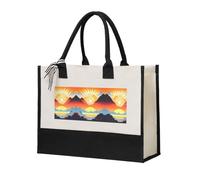 WXXWXD Green Creeper Canvas Gift Shopping Bag Small beach bag suitable for shopping and weddings, Bright Sunrise, One Size