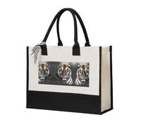 WXXWXD Green Creeper Canvas Gift Shopping Bag Small beach bag suitable for shopping and weddings, Tiger at Rest, One Size