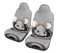WXXWXD Grey Rat Printed car seat Protectors - 2-Piece Set, Suitable for Trucks, Vans, Cars, etc. Easy to Install