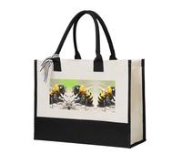 WXXWXD Horse Stripes Pattern Canvas Gift Shopping Bag Small beach bag suitable for shopping and weddings, Cute Little Bee, One Size