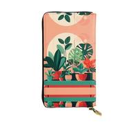 WXXWXD Indoor potted green plants Printed Long Clutch Wallet: Lightweight, Durable, and Comfortable for Casual Coins and Cards
