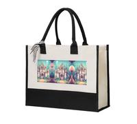 WXXWXD Little Bridge in the East Canvas Gift Shopping Bag Small beach bag suitable for shopping and weddings, Classical Castle, One Size