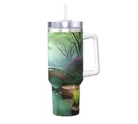 WXXWXD Little Bridge in the East Pattern ice cup 40 oz - warm and cool, suitable for home, office and outdoor use