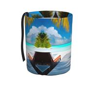 WXXWXD Maldives Holidays Printed Hanging car Trash can-Suitable for All Types of Cars, Keep The car Clean.