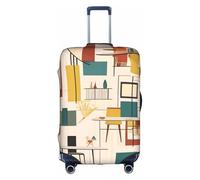 WXXWXD Mid Century Modern Printed luggage cover, double stitching all around, high elastic material, suitable for travel and business trip